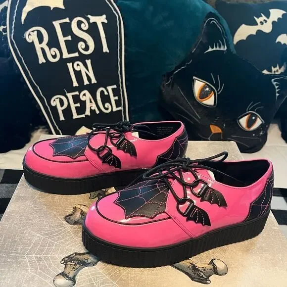 Strange Cvlt Hot Pink Patent Krypt Creepers NWT Size 9 Women’s - Picture 3 of 12